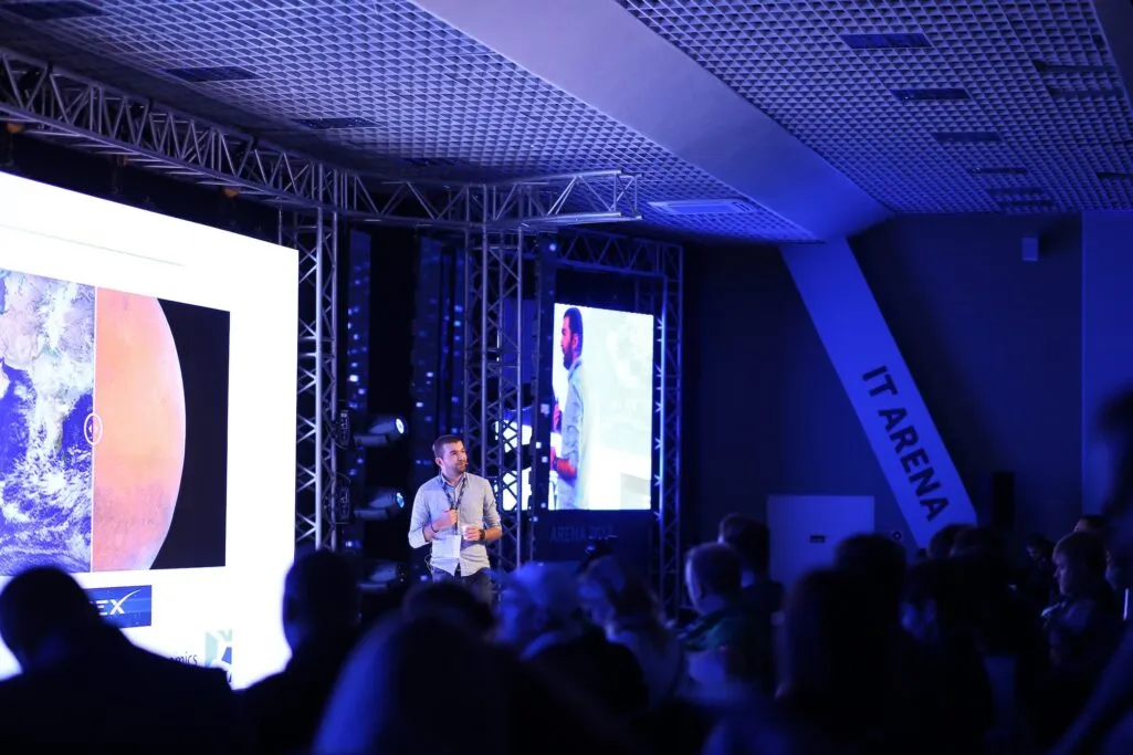 On stage at IT Arena, Lviv, Ukraine